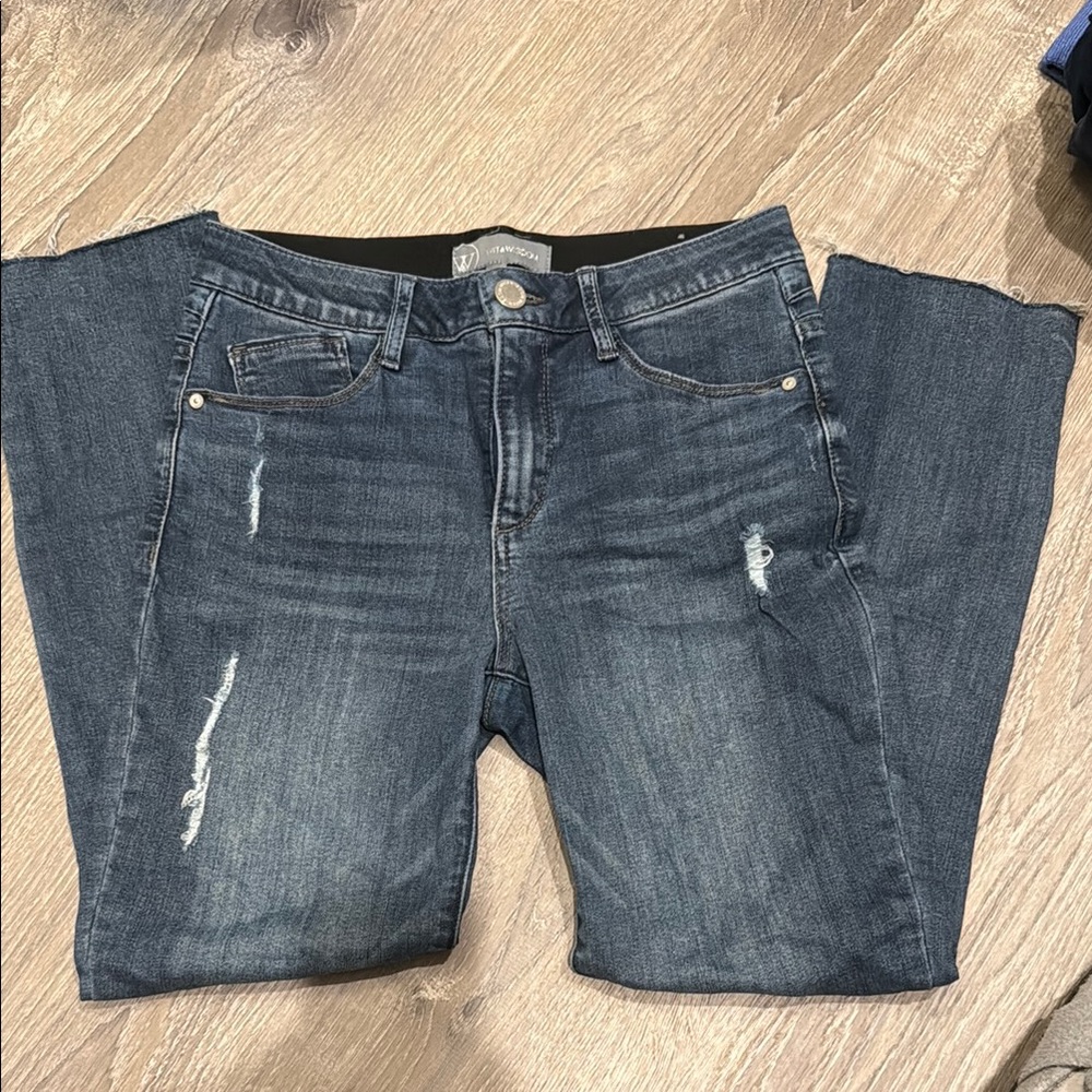 Wit & Wisdom Distressed Blue Denim Jeans
